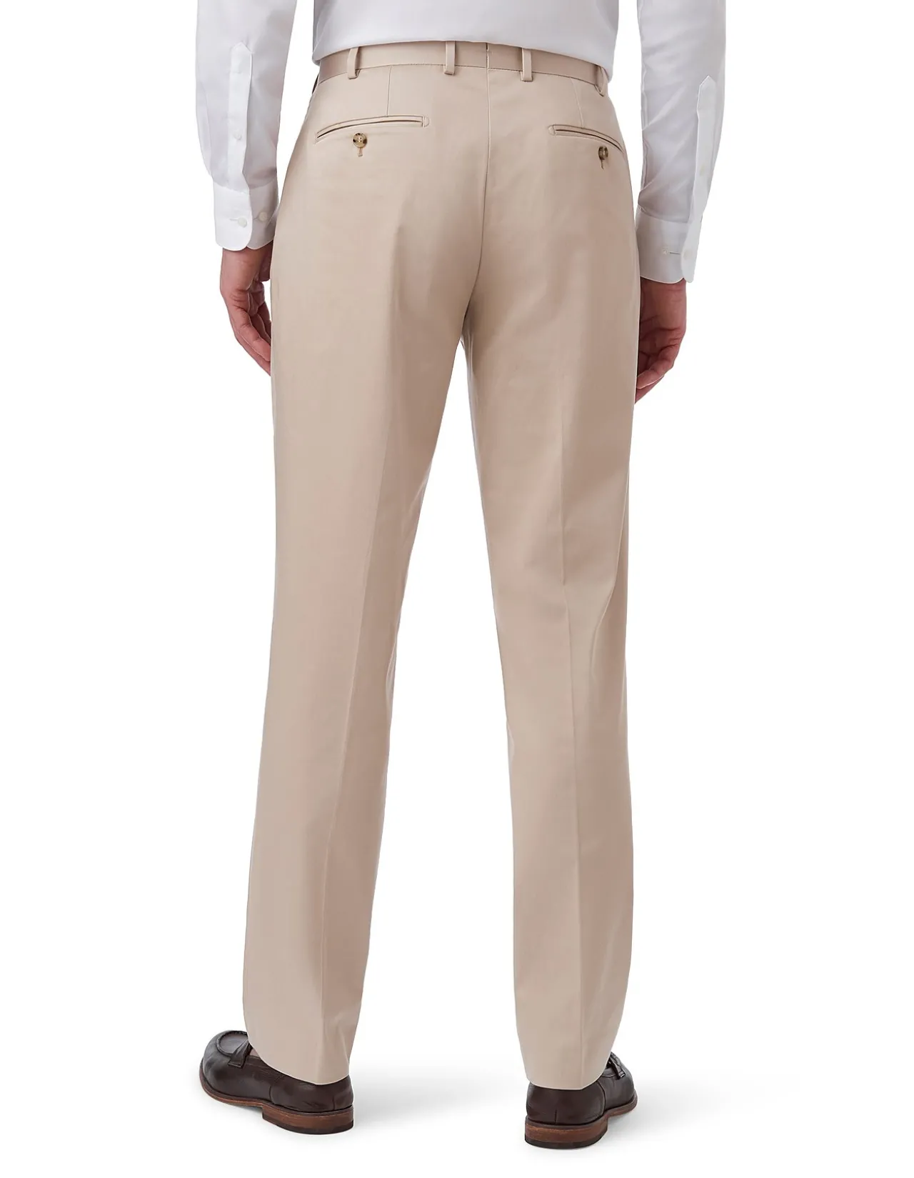 SATEEN FLAT-FRONT TROUSER