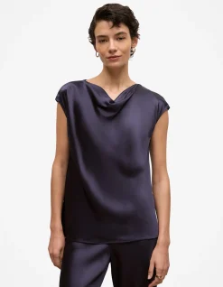 Satin Cowl Neck Blouse
