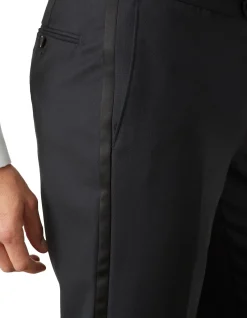SAUNDERS BLACK SATIN TROUSER