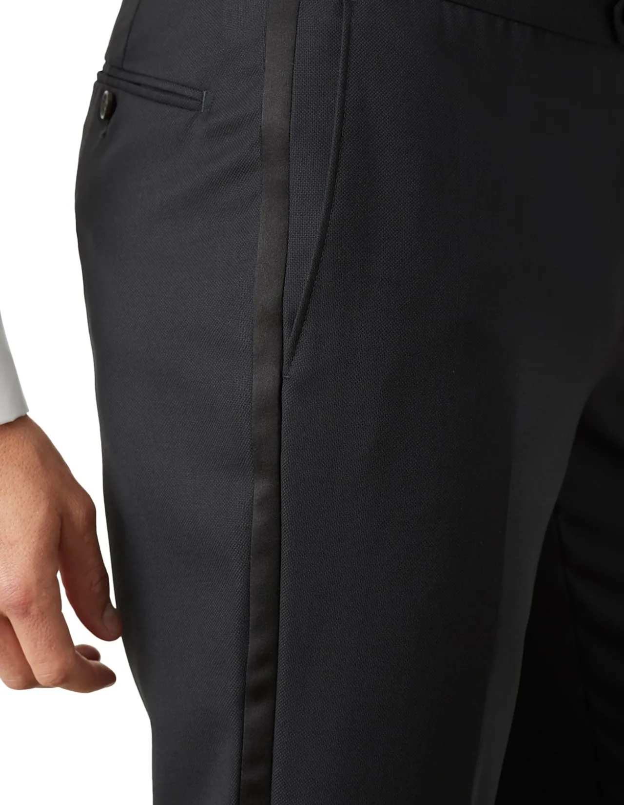 SAUNDERS BLACK SATIN TROUSER