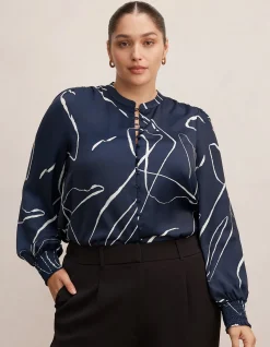 SAVANNAH CURVE BUTTON UP BLOUSE