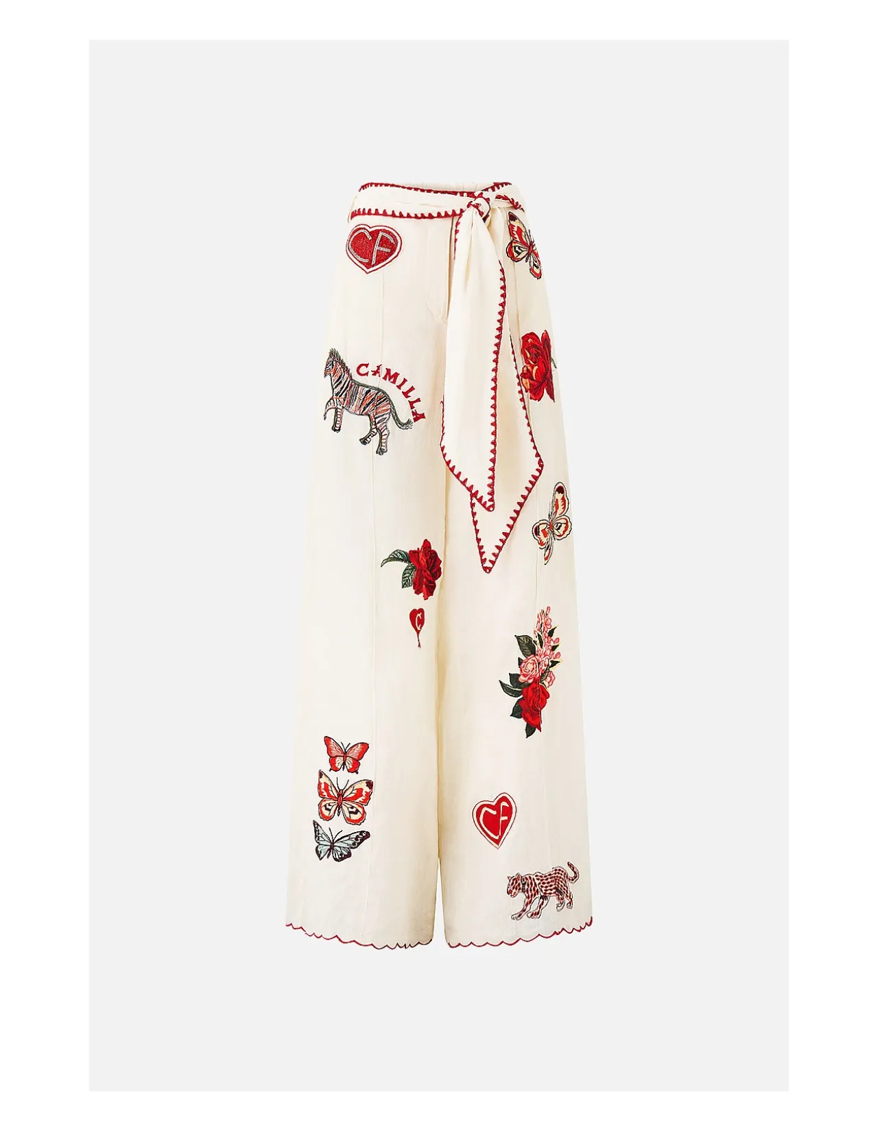 SCARF BELT WIDE LEG PANT