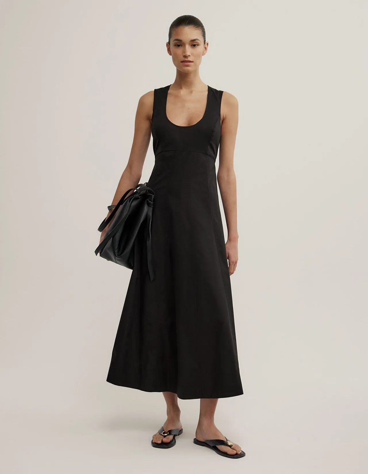 Scoop Neck Midi Dress