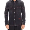 Script Samurai Denim Long Sleeve Shirt Vintage Black