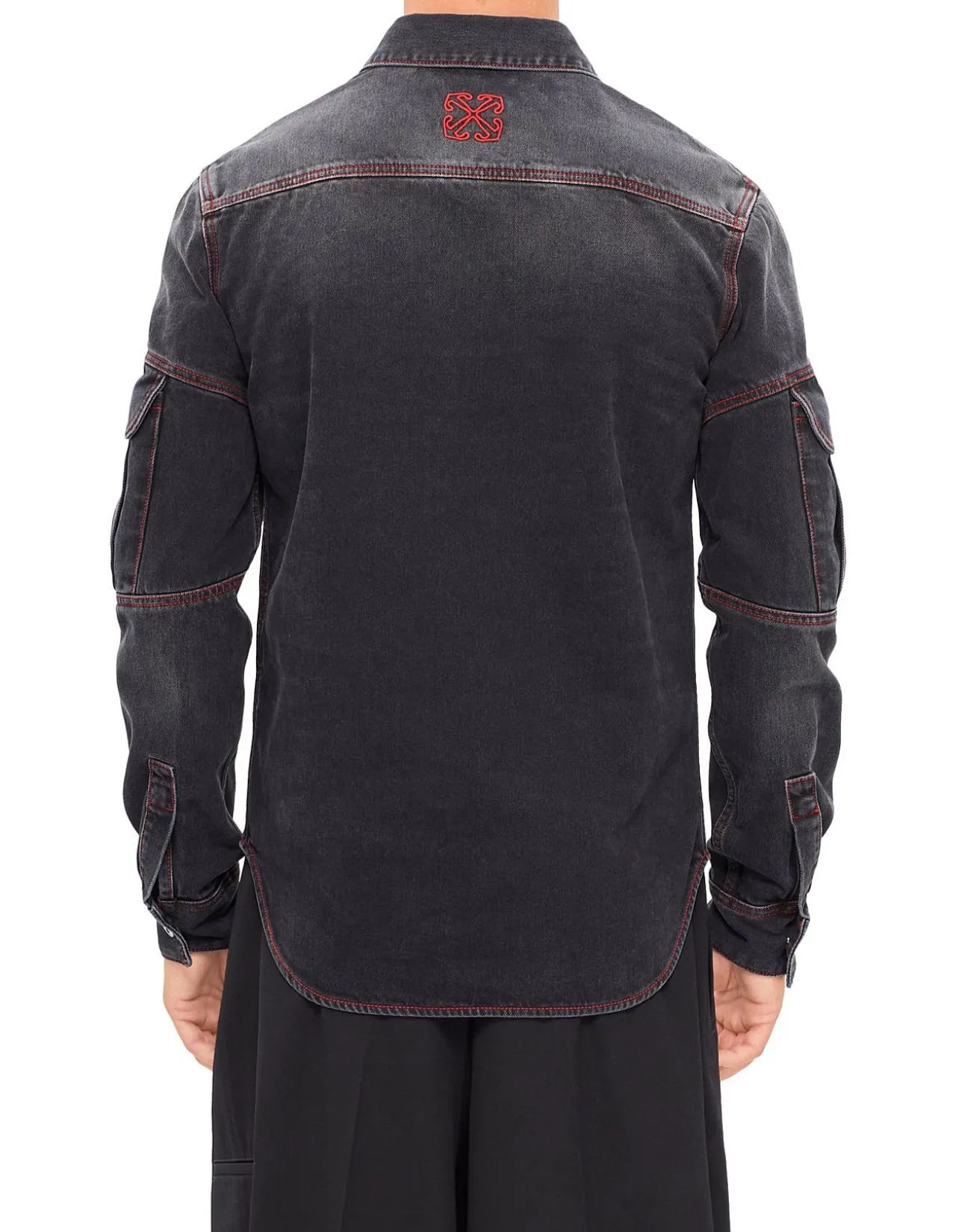 Script Samurai Denim Long Sleeve Shirt Vintage Black