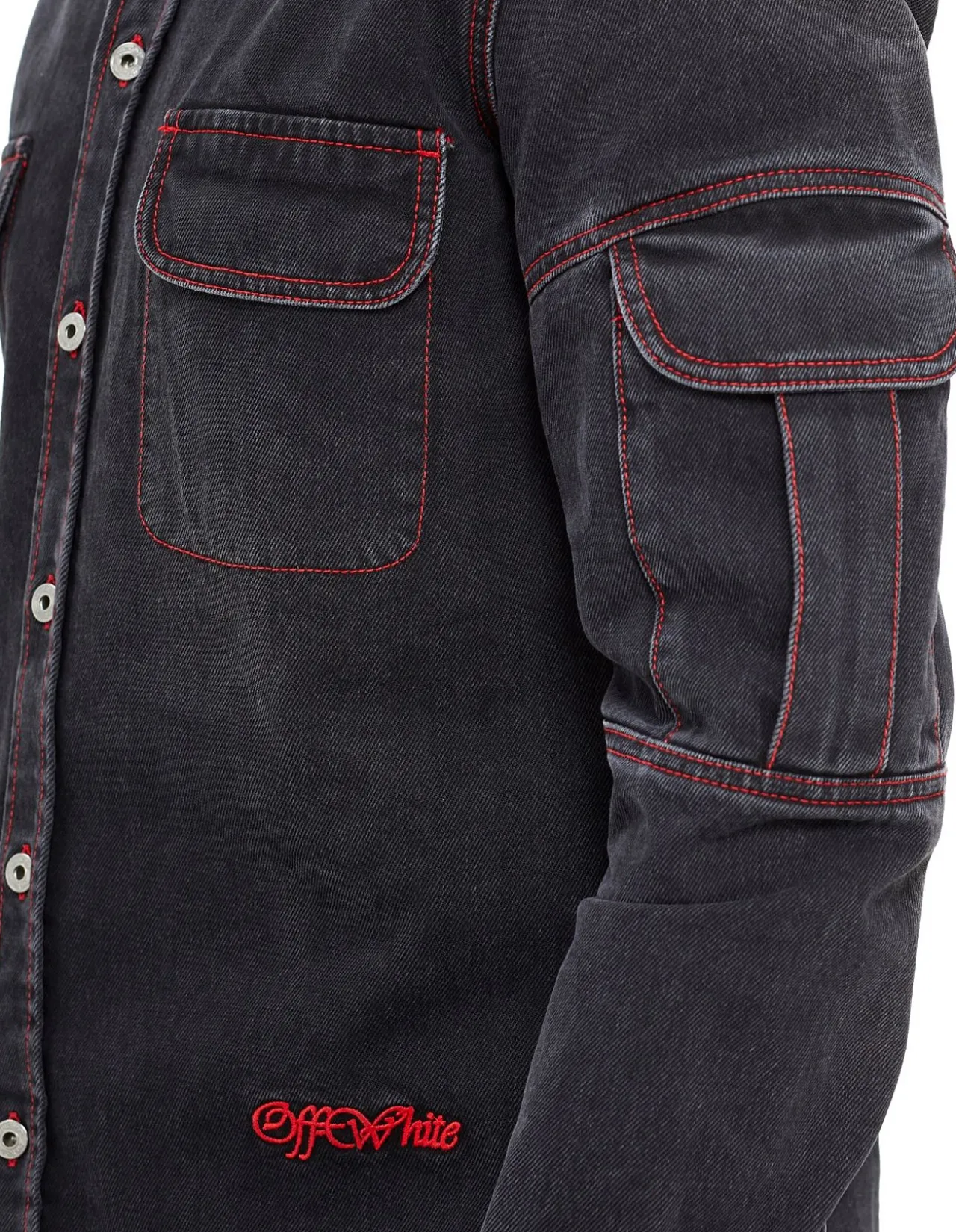 Script Samurai Denim Long Sleeve Shirt Vintage Black