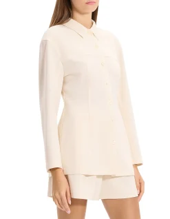Sculpted Seam Shirt in Admiral Crepe