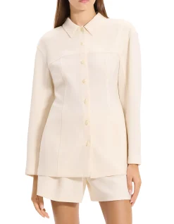 Sculpted Seam Shirt in Admiral Crepe