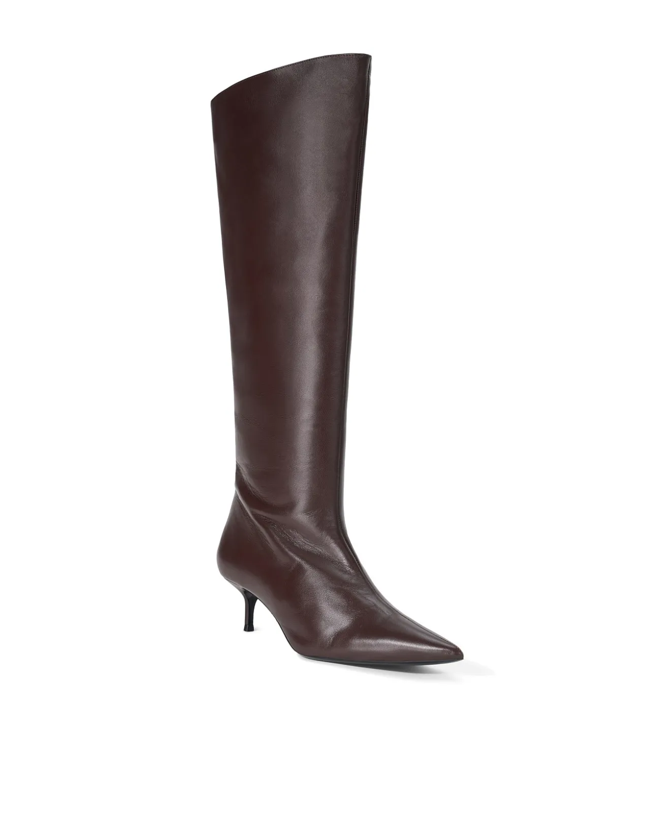 Sebastian Leather Kitten Heel Knee Boots
