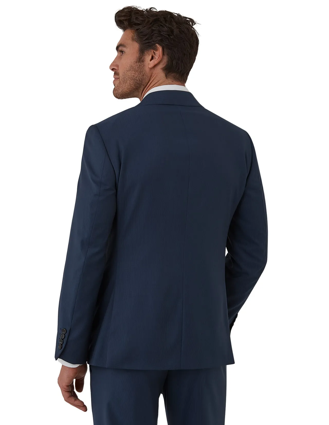 Self Stripe Tailored Fit Peak Lapel Jacket