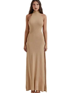 Selia Gold Knit Maxi Dress