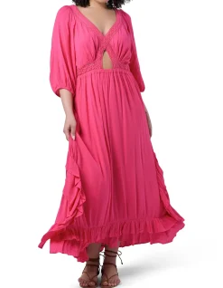 Serial Lover Maxi Dress with Lace Inserts