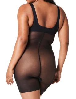 Shaping Satin Open Bust X Midthigh Bodysuit