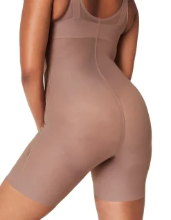 Shaping Satin Open Bust X Midthigh Bodysuit