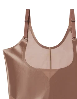 Shaping Satin Open Bust X Midthigh Bodysuit