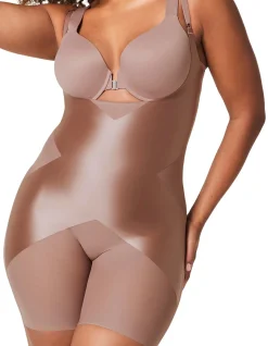 Shaping Satin Open Bust X Midthigh Bodysuit