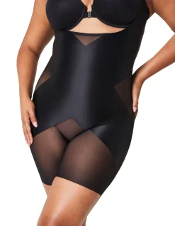 Shaping Satin Open Bust X Midthigh Bodysuit