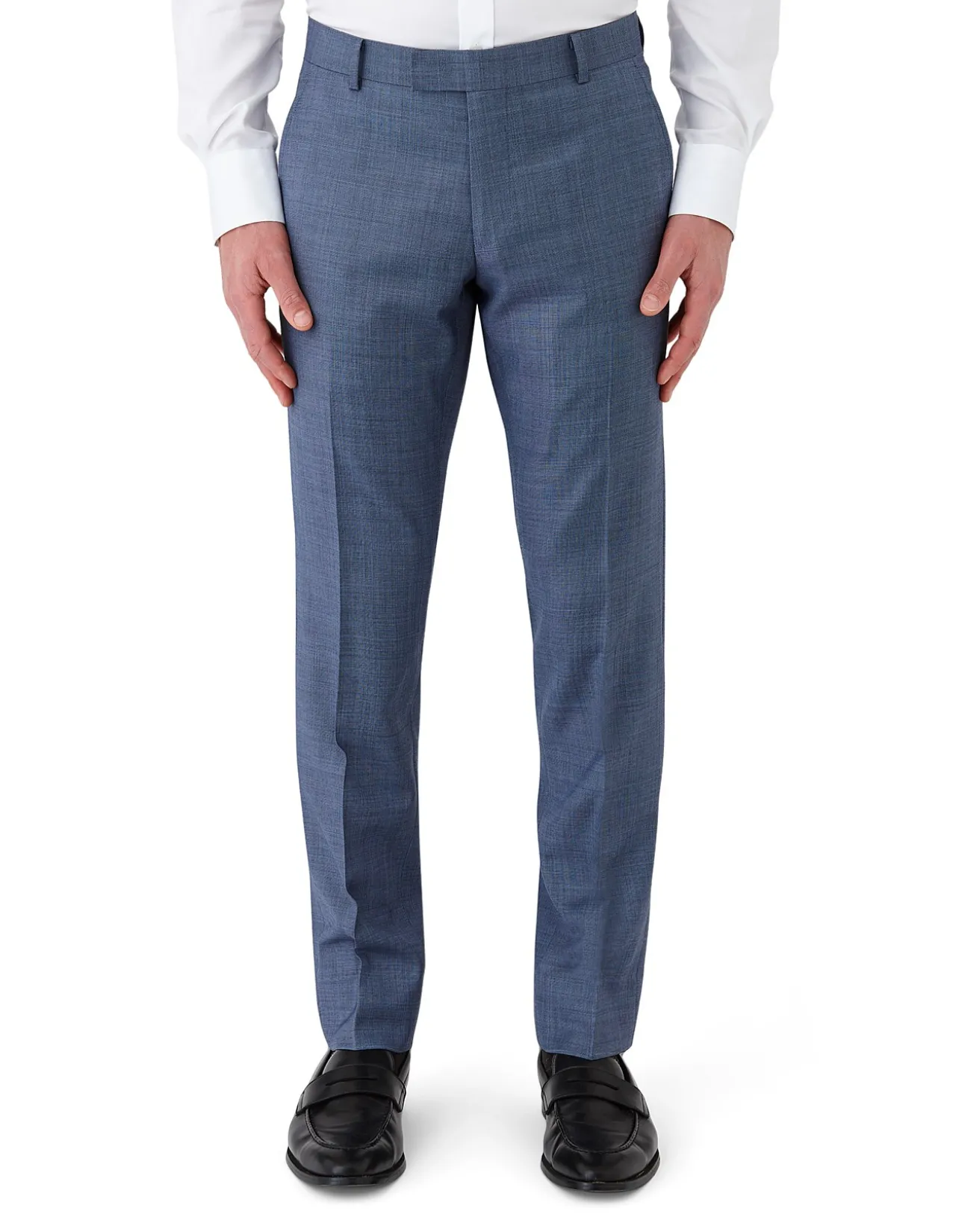 Sharkskin Weave Trouser Tonal Blue