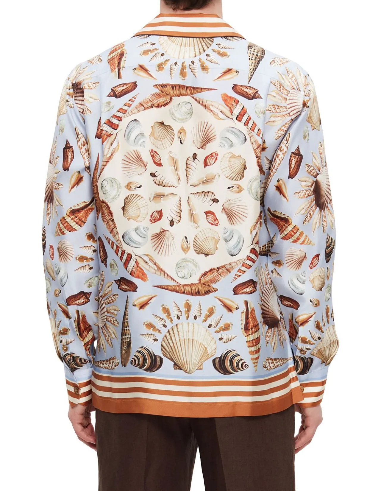 Shell-Print Silk Vanity Shirt