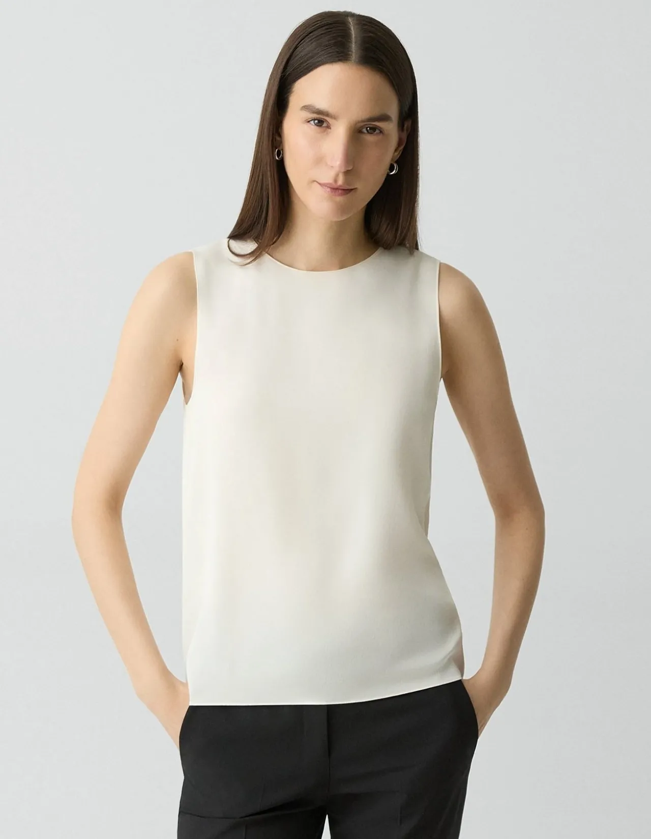 Shell Tank Top in Silk Georgette