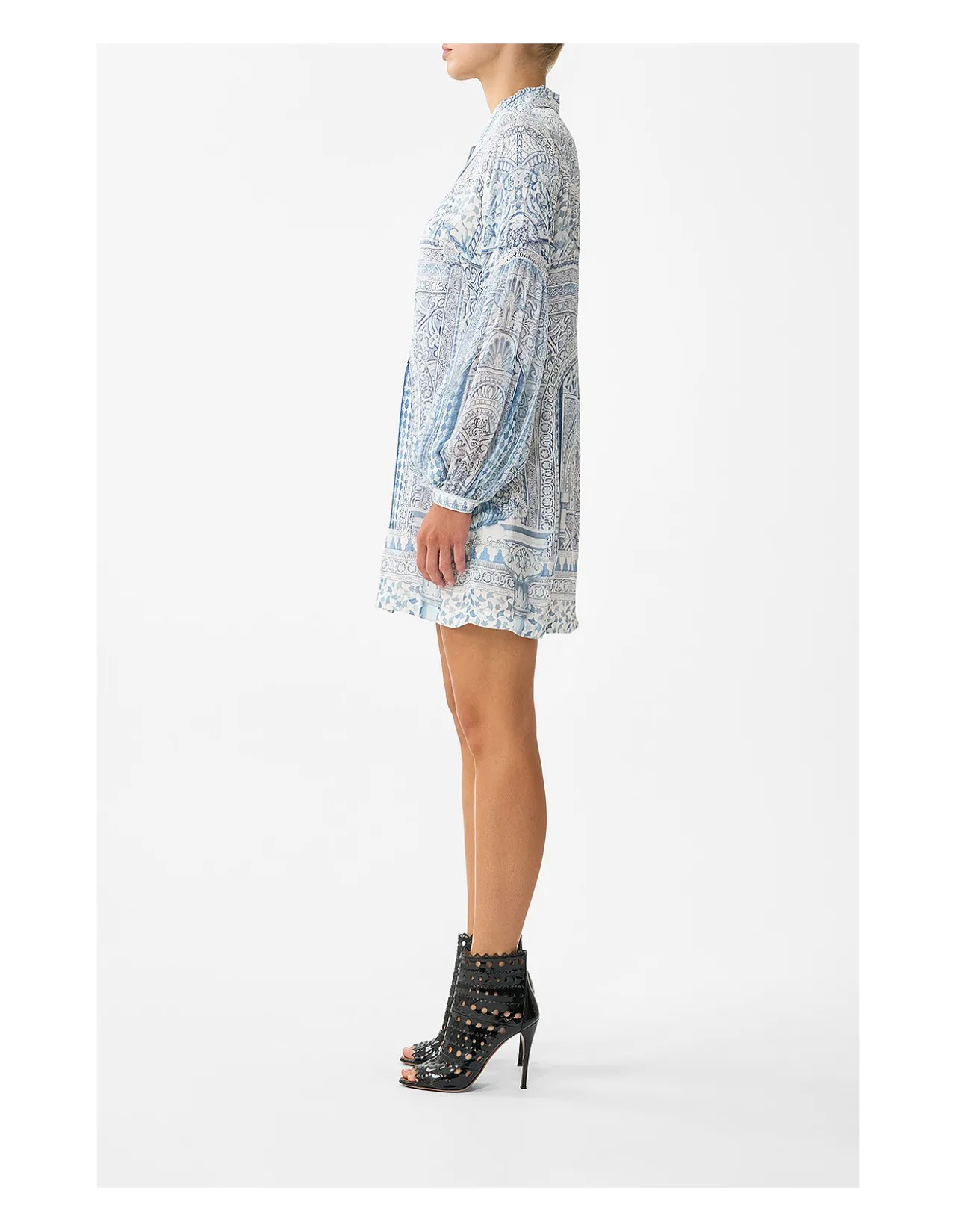 SHIRT DRESS WITH BLOUSON SLEEVE