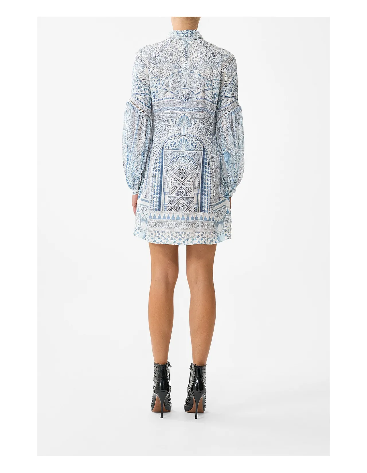SHIRT DRESS WITH BLOUSON SLEEVE