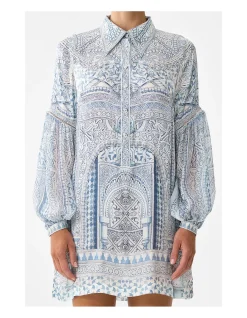 SHIRT DRESS WITH BLOUSON SLEEVE
