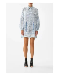 SHIRT DRESS WITH BLOUSON SLEEVE