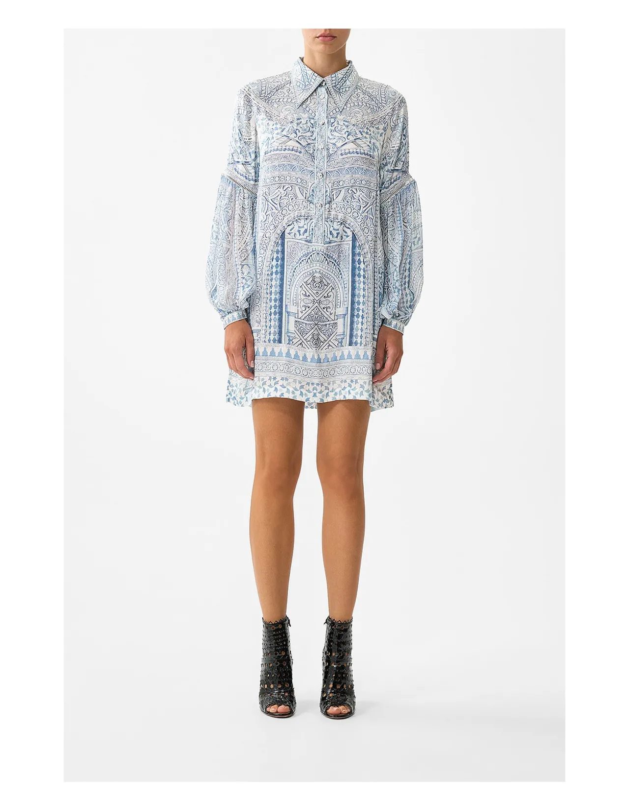 SHIRT DRESS WITH BLOUSON SLEEVE