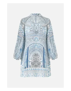 SHIRT DRESS WITH BLOUSON SLEEVE