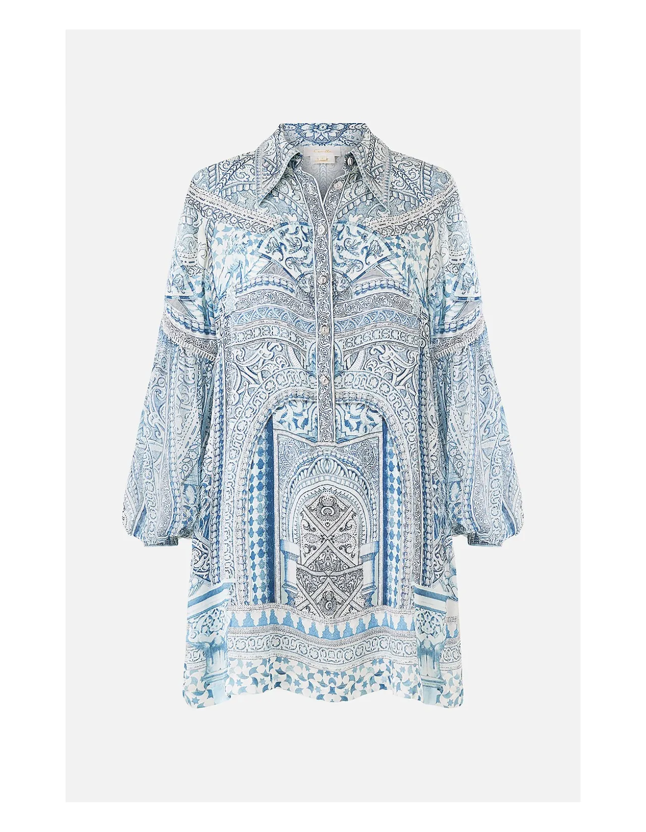 SHIRT DRESS WITH BLOUSON SLEEVE