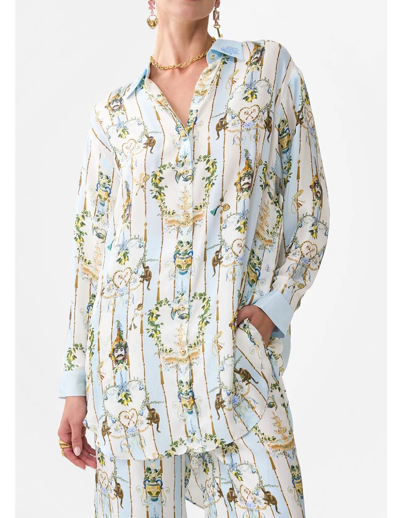 SHIRT TUNIC WITH SIDE BUTTONS