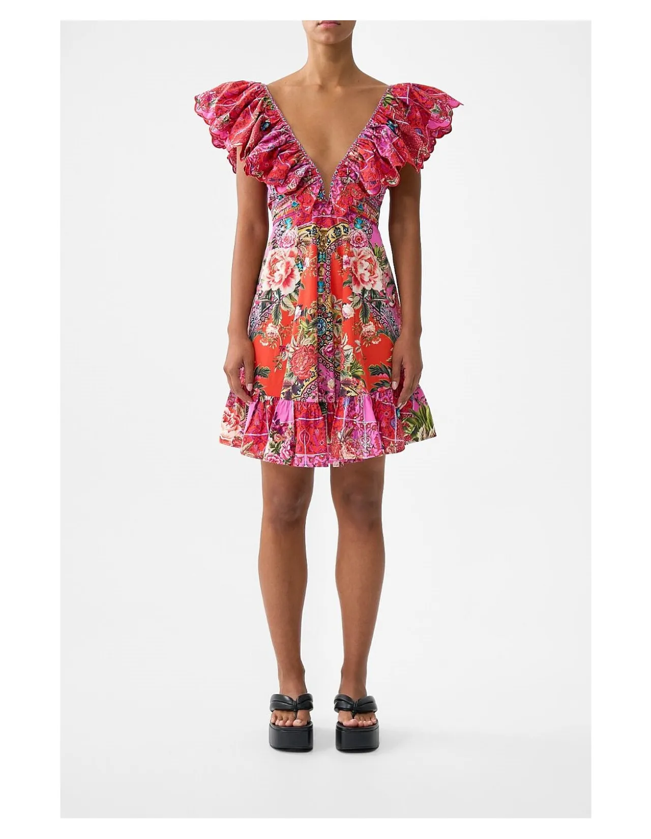 SHORT FRILL NECK DRESS