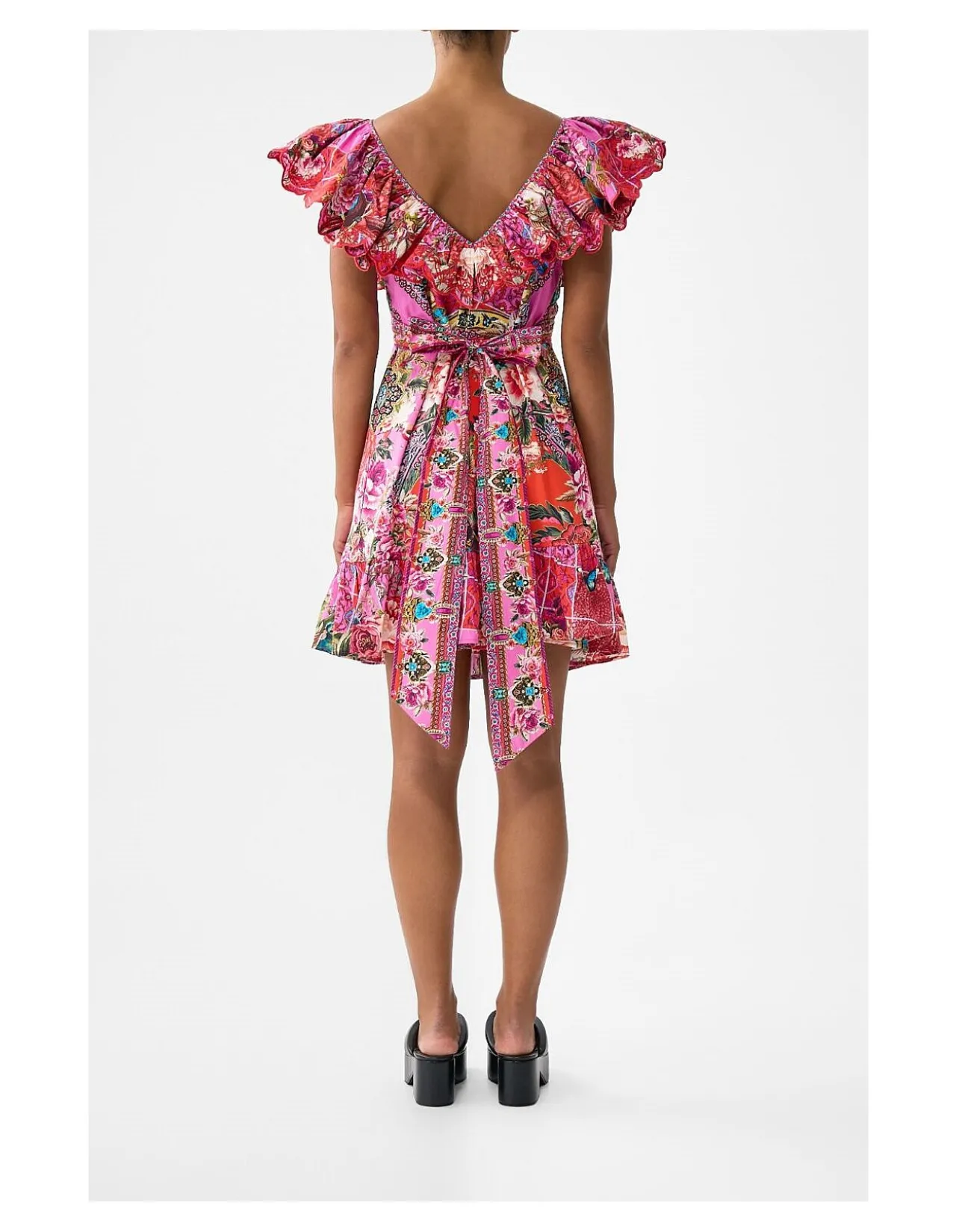 SHORT FRILL NECK DRESS