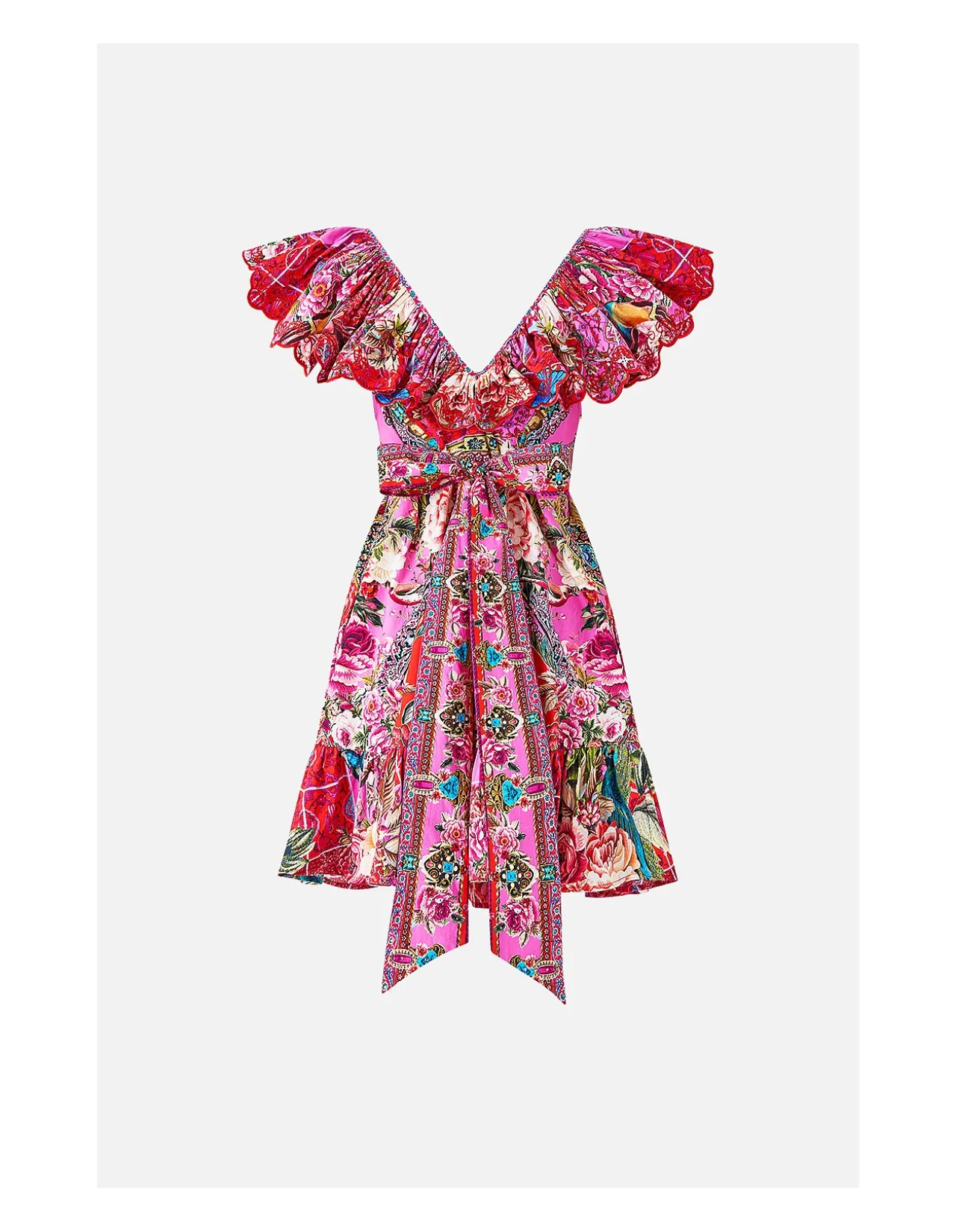 SHORT FRILL NECK DRESS