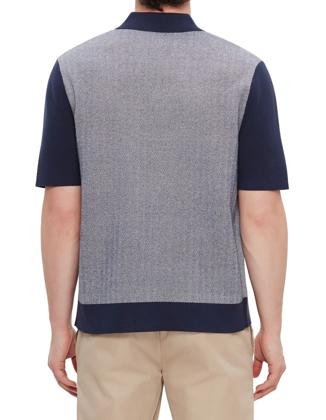 SHORT SLEEVE PADRIG KNITTED HERINGBONE SHIRT