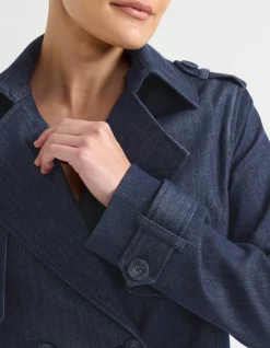 SHORT DENIM TRENCH COAT