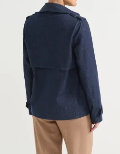 SHORT DENIM TRENCH COAT
