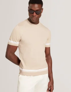 SHORT SLEEVE EAUTS CREW NECK KNITTED SHIRT