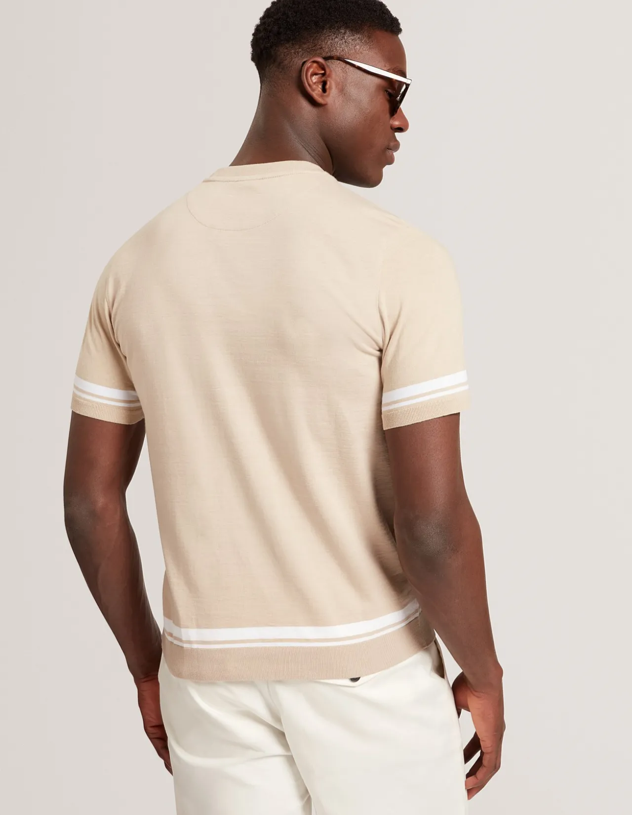 SHORT SLEEVE EAUTS CREW NECK KNITTED SHIRT