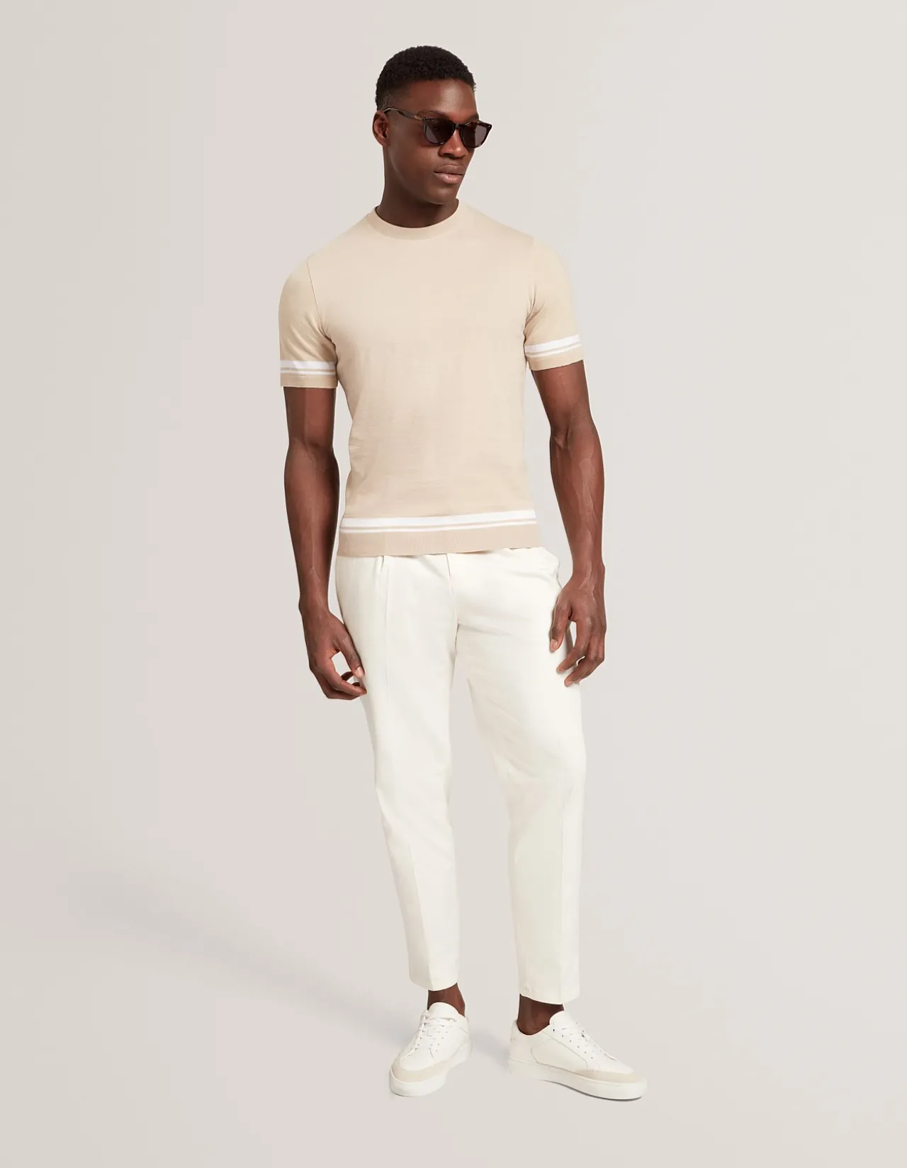 SHORT SLEEVE EAUTS CREW NECK KNITTED SHIRT