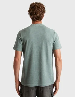 SHORT SLEEVE TEXTURED EMBROIDERED TEE