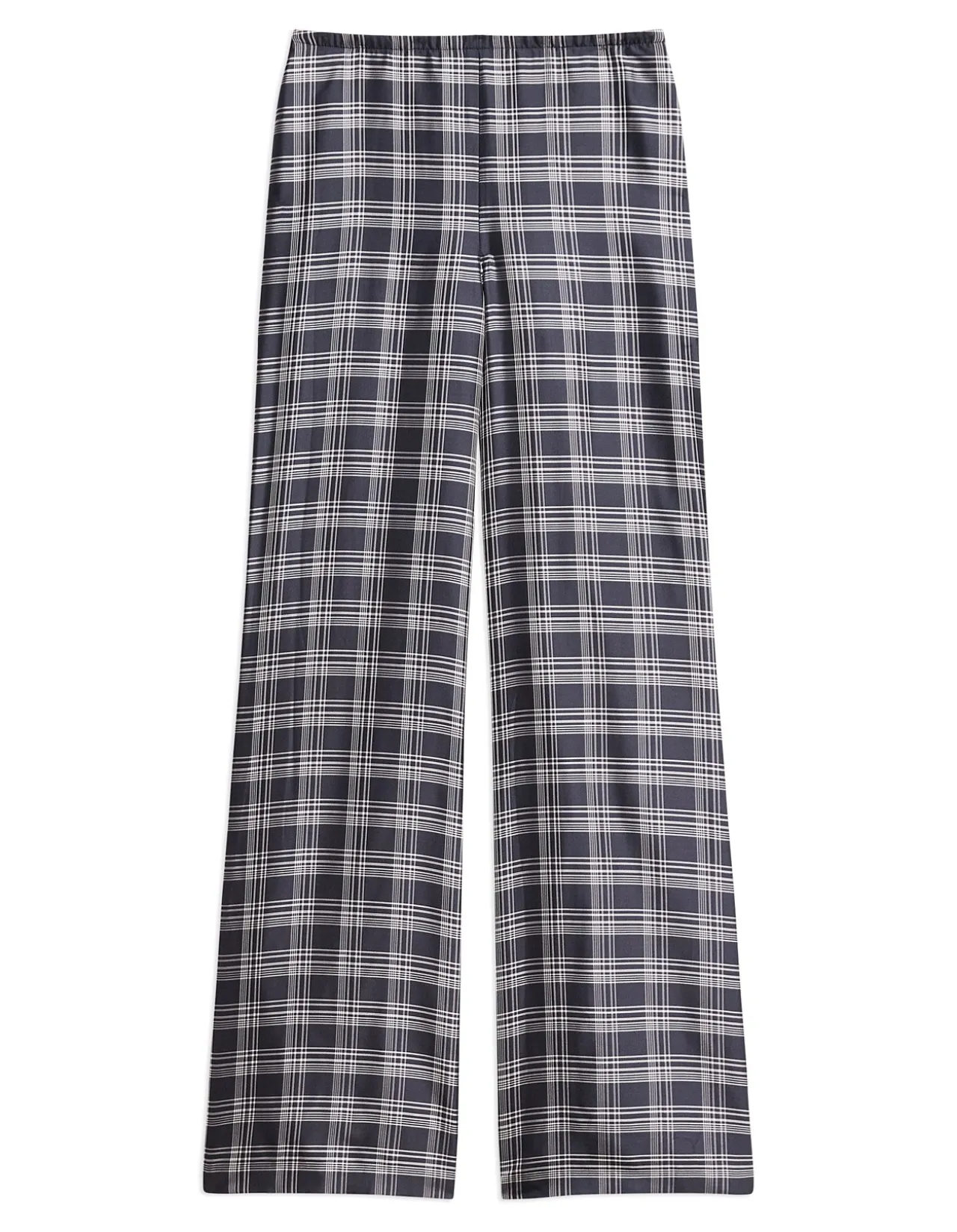 Silk Pull-On Pant in Plaid