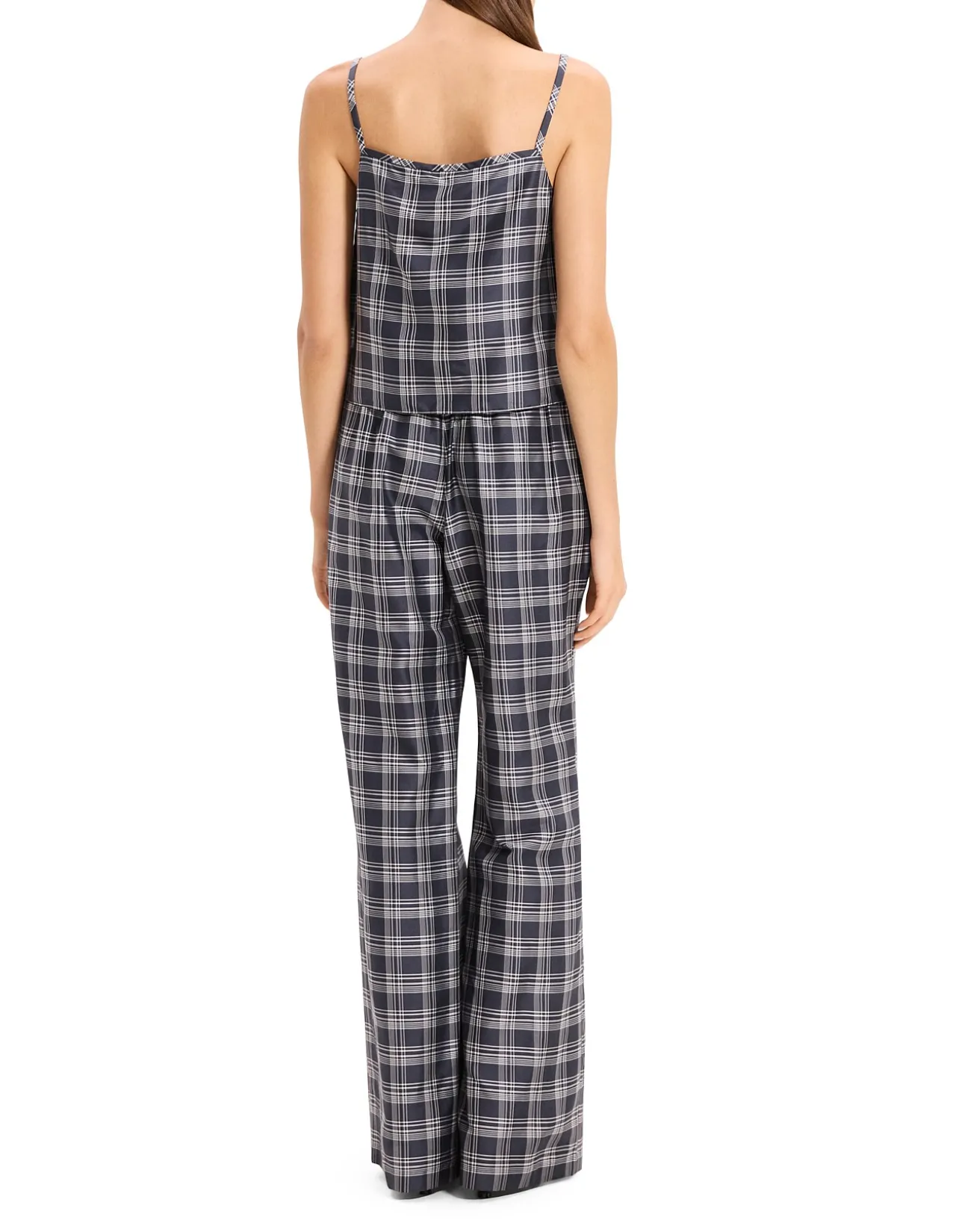 Silk Pull-On Pant in Plaid