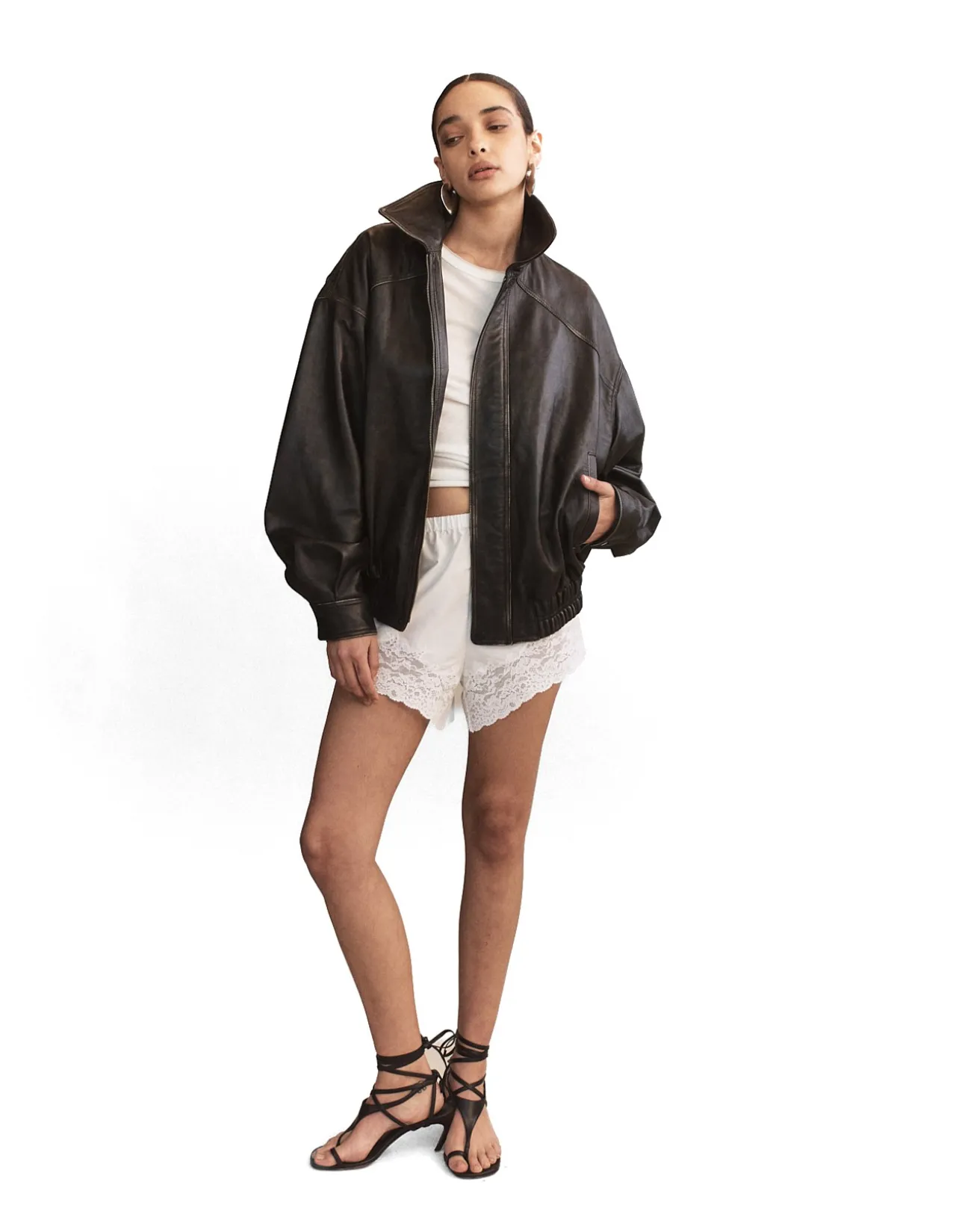 Silk Cotton Lace Shorts
