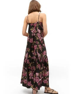 SILK FLORAL MIDI DRESS