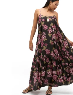 SILK FLORAL MIDI DRESS