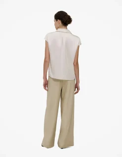 Silk Satin Cap Sleeve Shirt