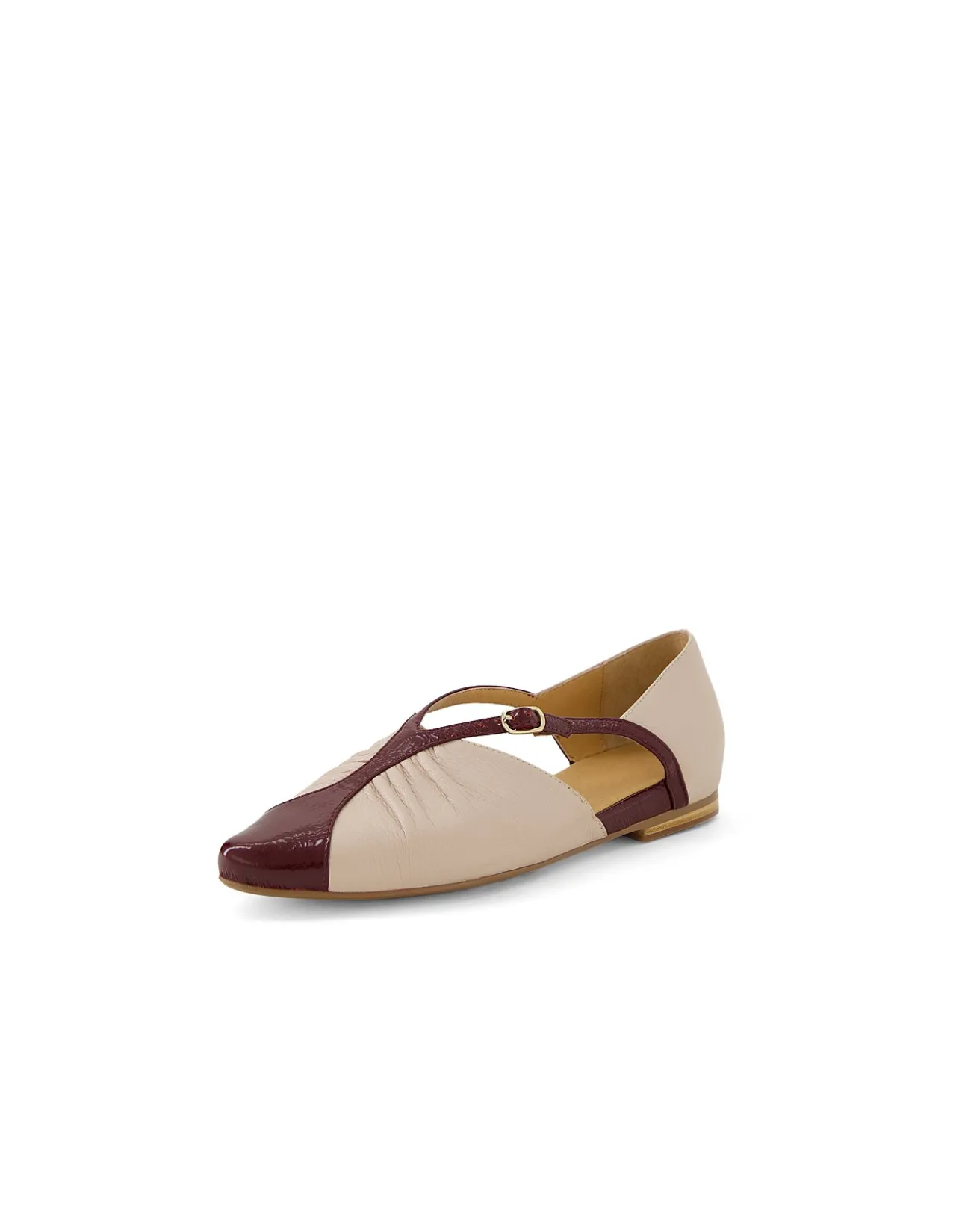 Simbal Patent Strap Two Tone Ballet Flats