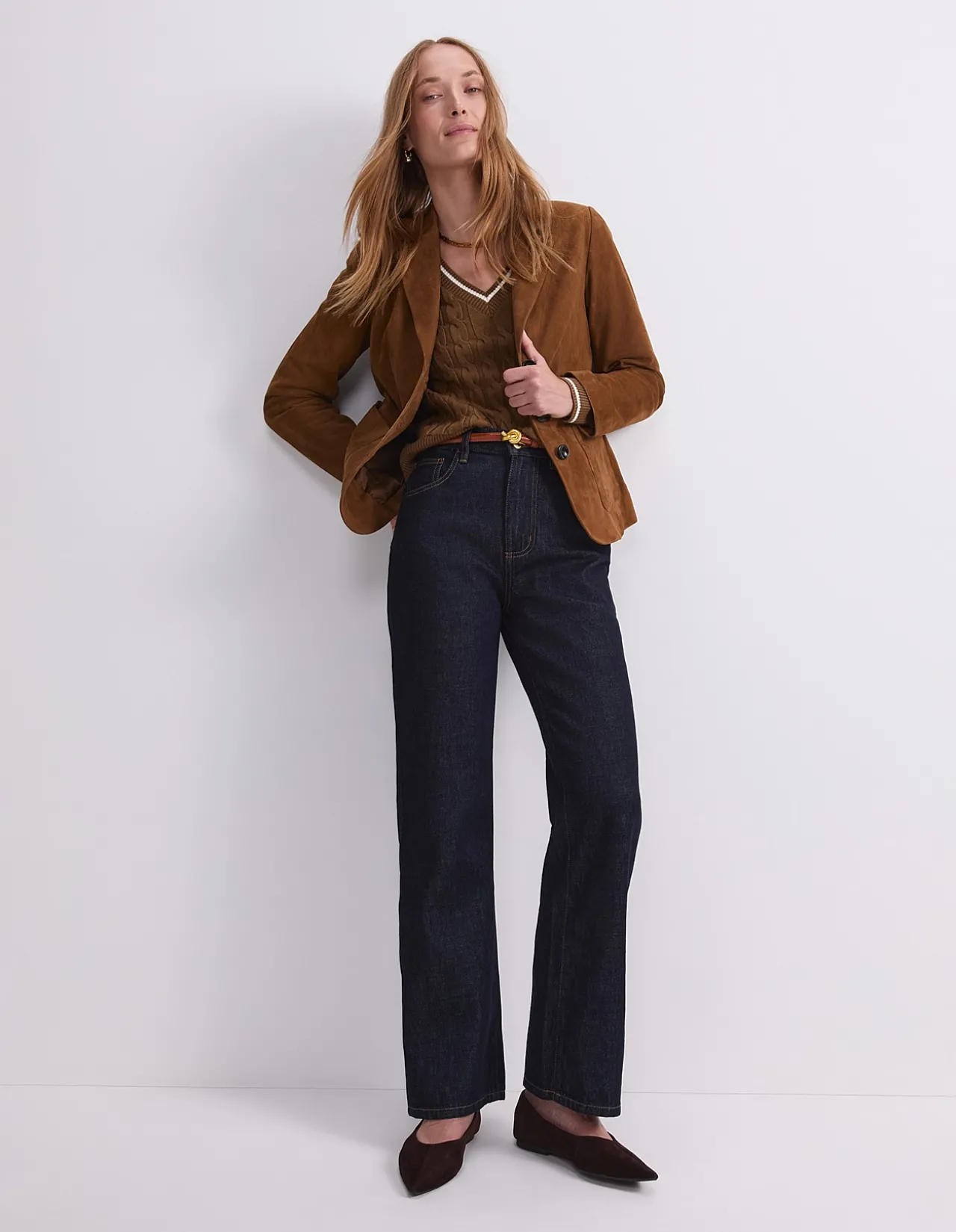 Simmi High Rise Straight Leg Cotton Jean